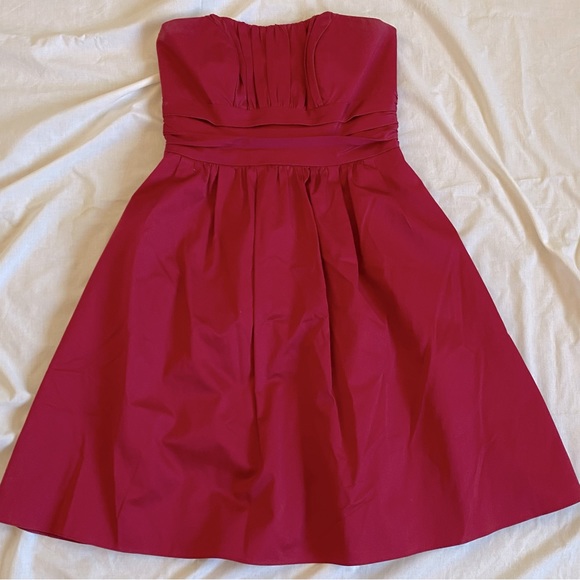 Red Vintage Styled Strapless A-Line dress - Picture 1 of 10